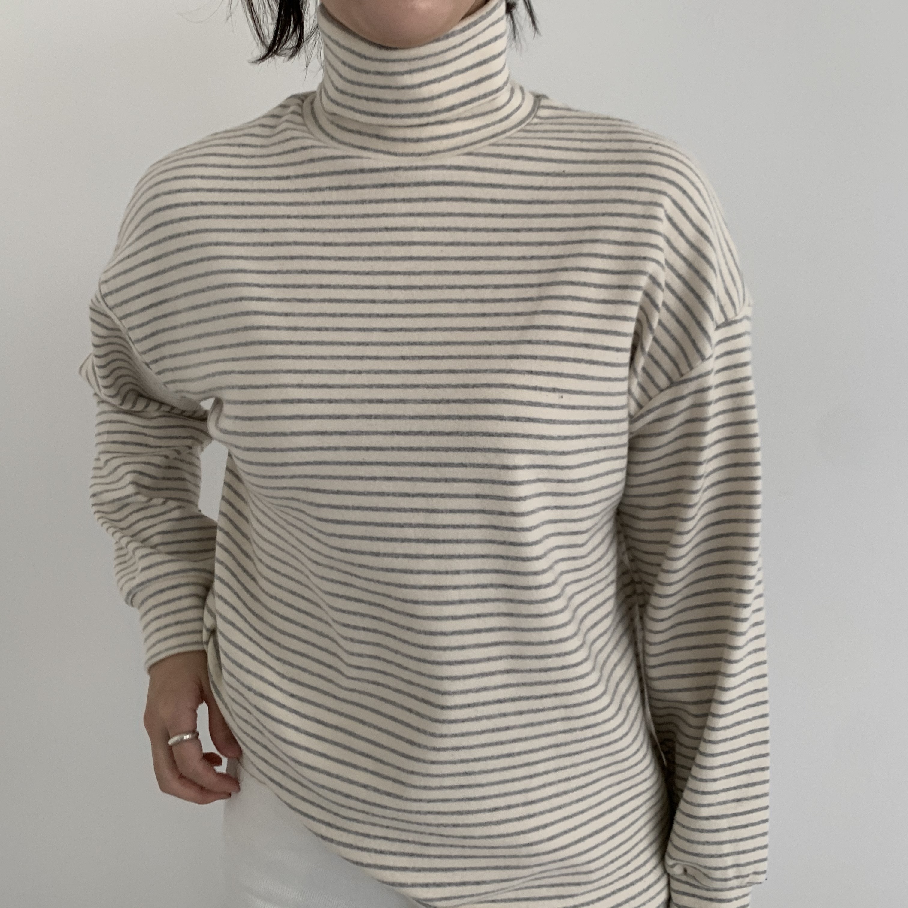 起毛タートルボーダーTシャツ | 詳細画像7