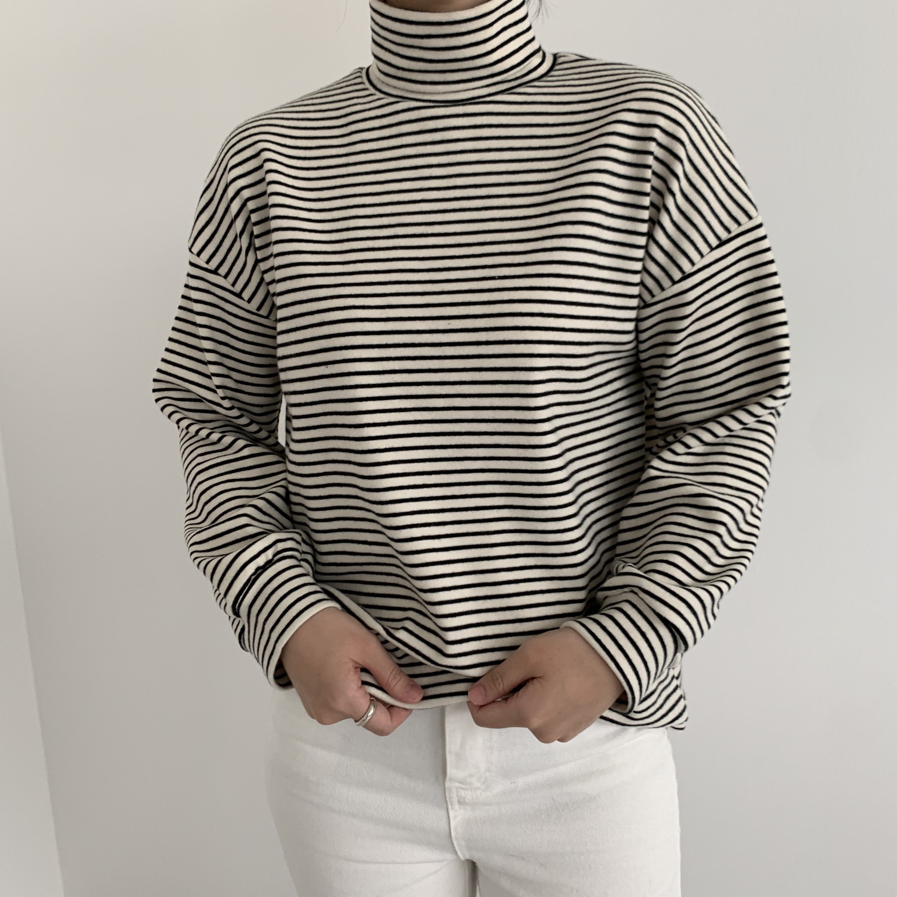 起毛タートルボーダーTシャツ | 詳細画像10