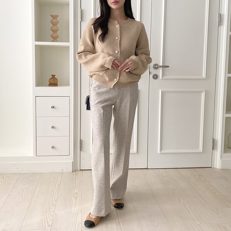 パール調ボタンケーブルポケットカーディガン | 詳細画像4