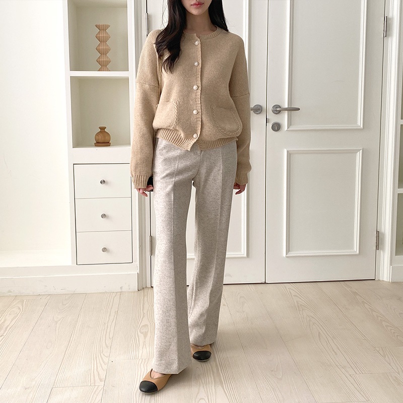 パール調ボタンケーブルポケットカーディガン | 詳細画像7