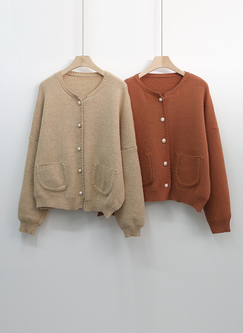 パール調ボタンケーブルポケットカーディガン | 詳細画像11