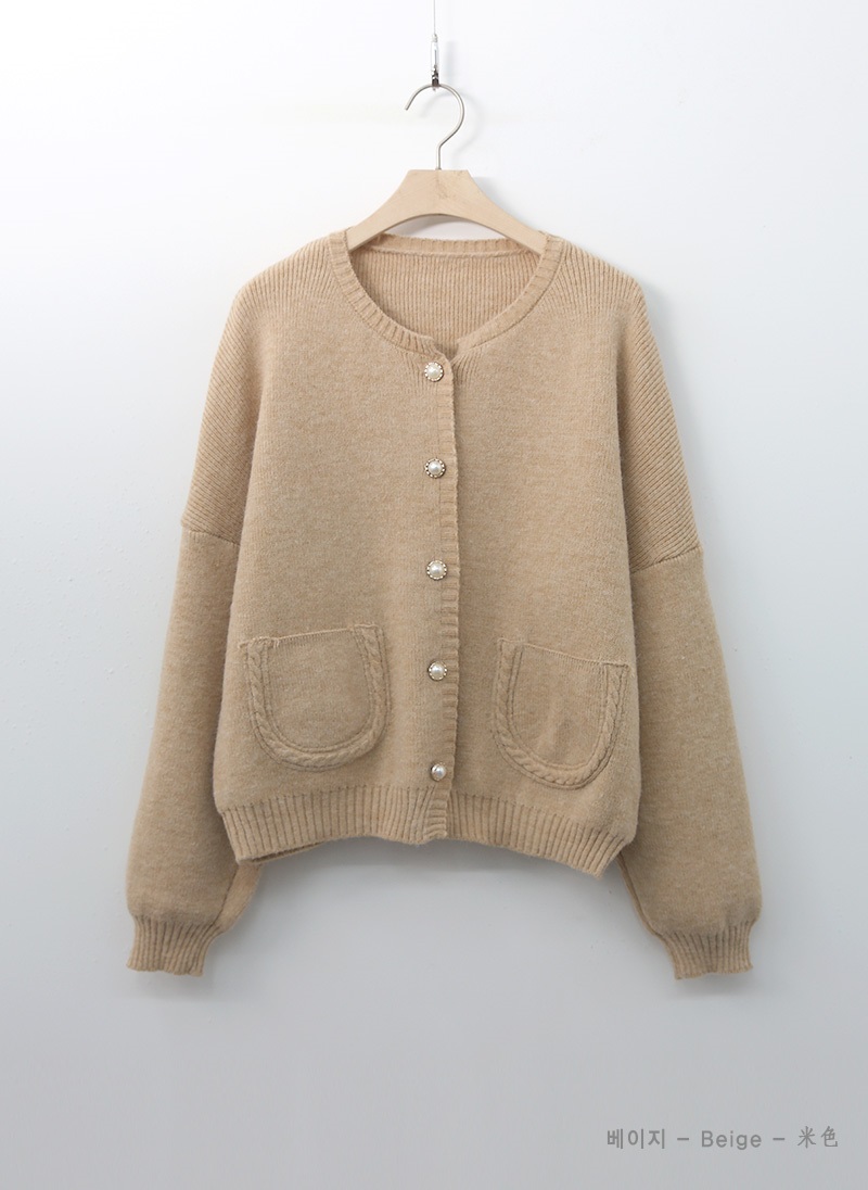 パール調ボタンケーブルポケットカーディガン | 詳細画像12