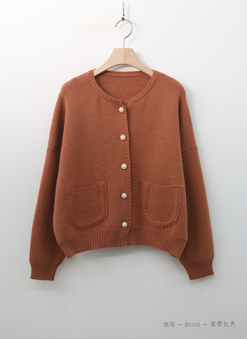 パール調ボタンケーブルポケットカーディガン | 詳細画像13