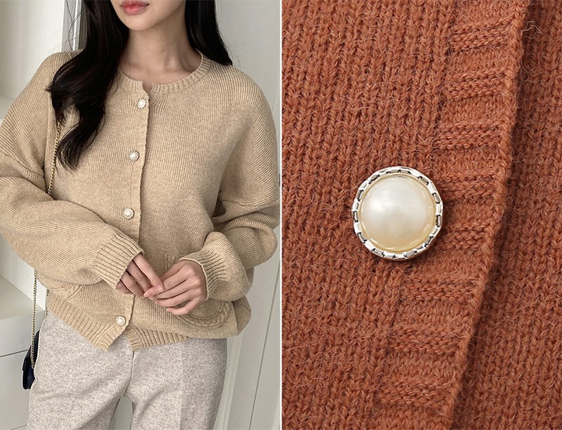 パール調ボタンケーブルポケットカーディガン | 詳細画像21