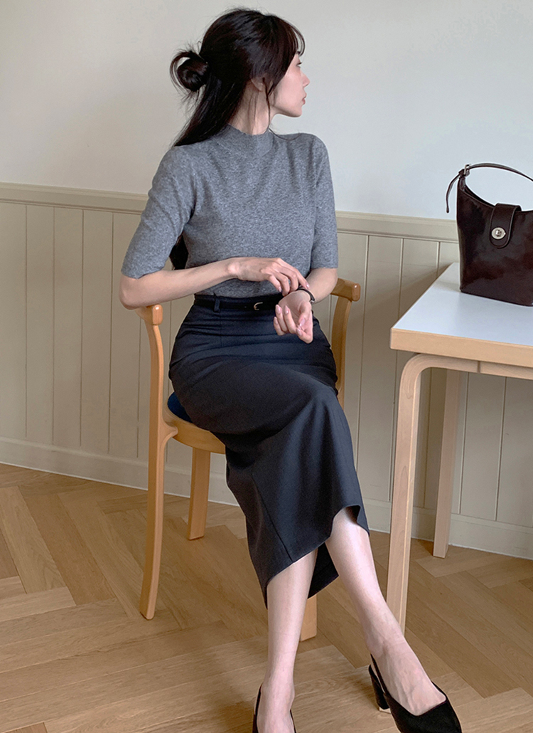 [GENERAL IDEA]WOMAN ベルテッド Hライン ロングスカート WOMAN ベルテッド Hライン ロングスカート [CHARCOAL] - GENERAL