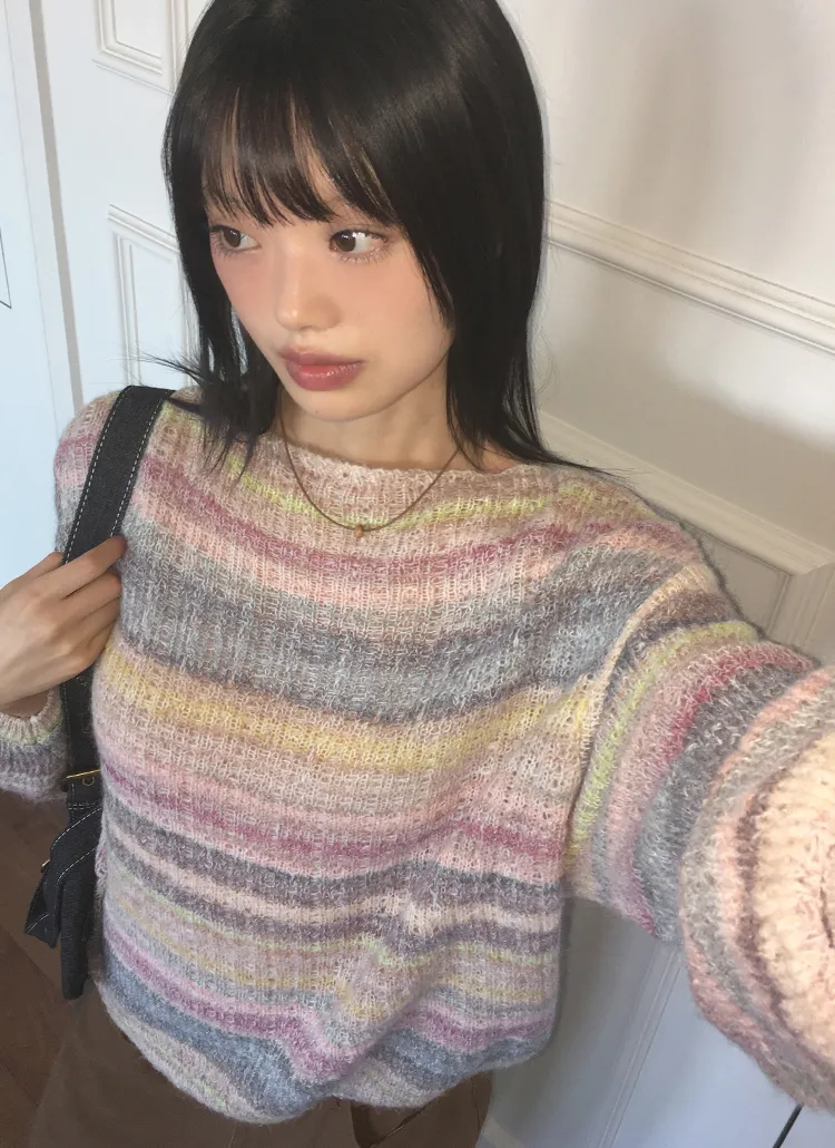 グラデーションボートネックニット | WONDERWONDER | 詳細画像1