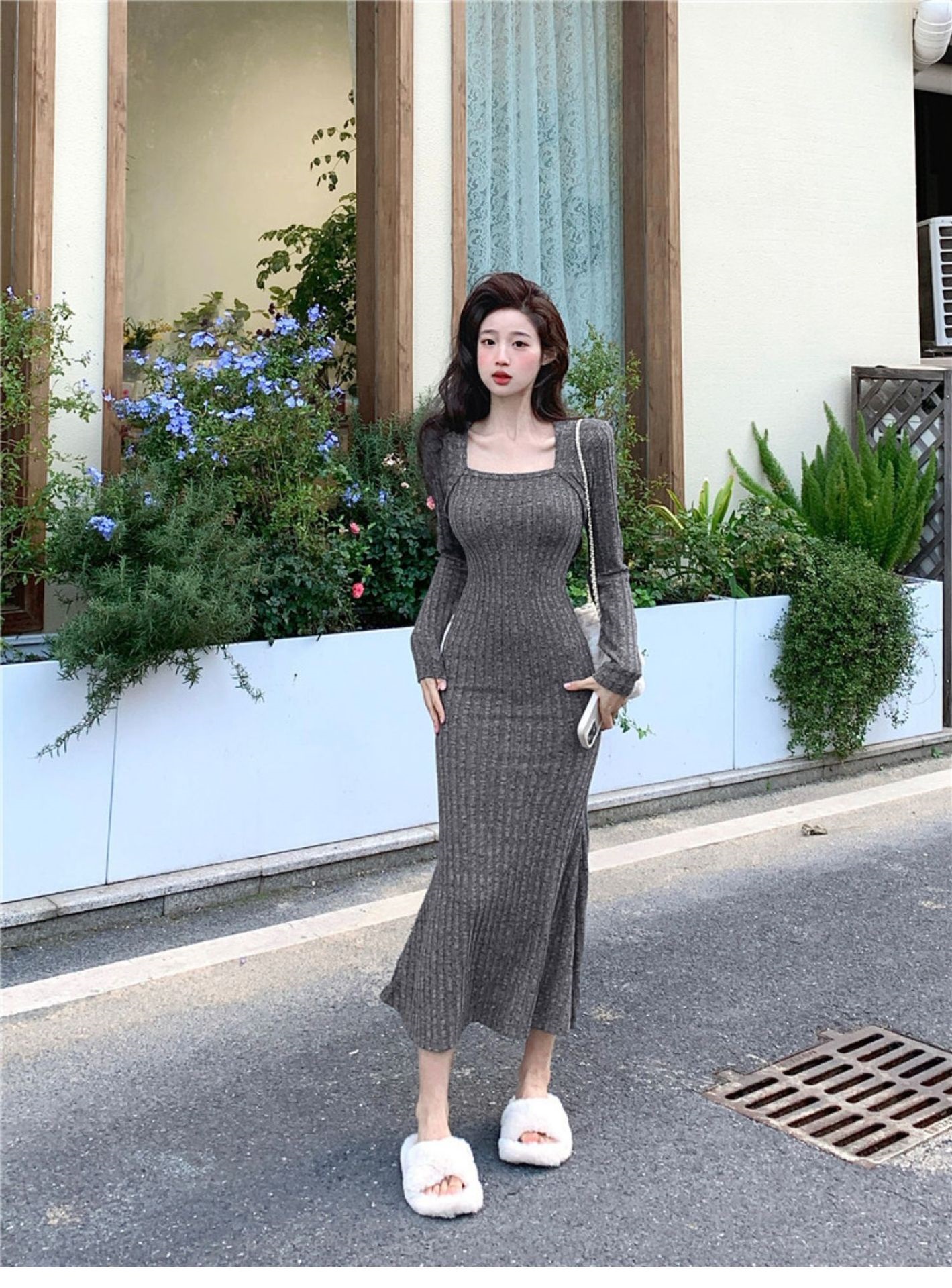 ボレロネックリブAラインワンピース | 詳細画像3