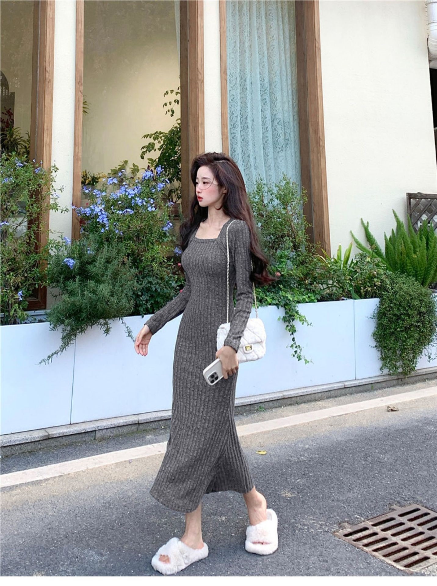 ボレロネックリブAラインワンピース | 詳細画像10