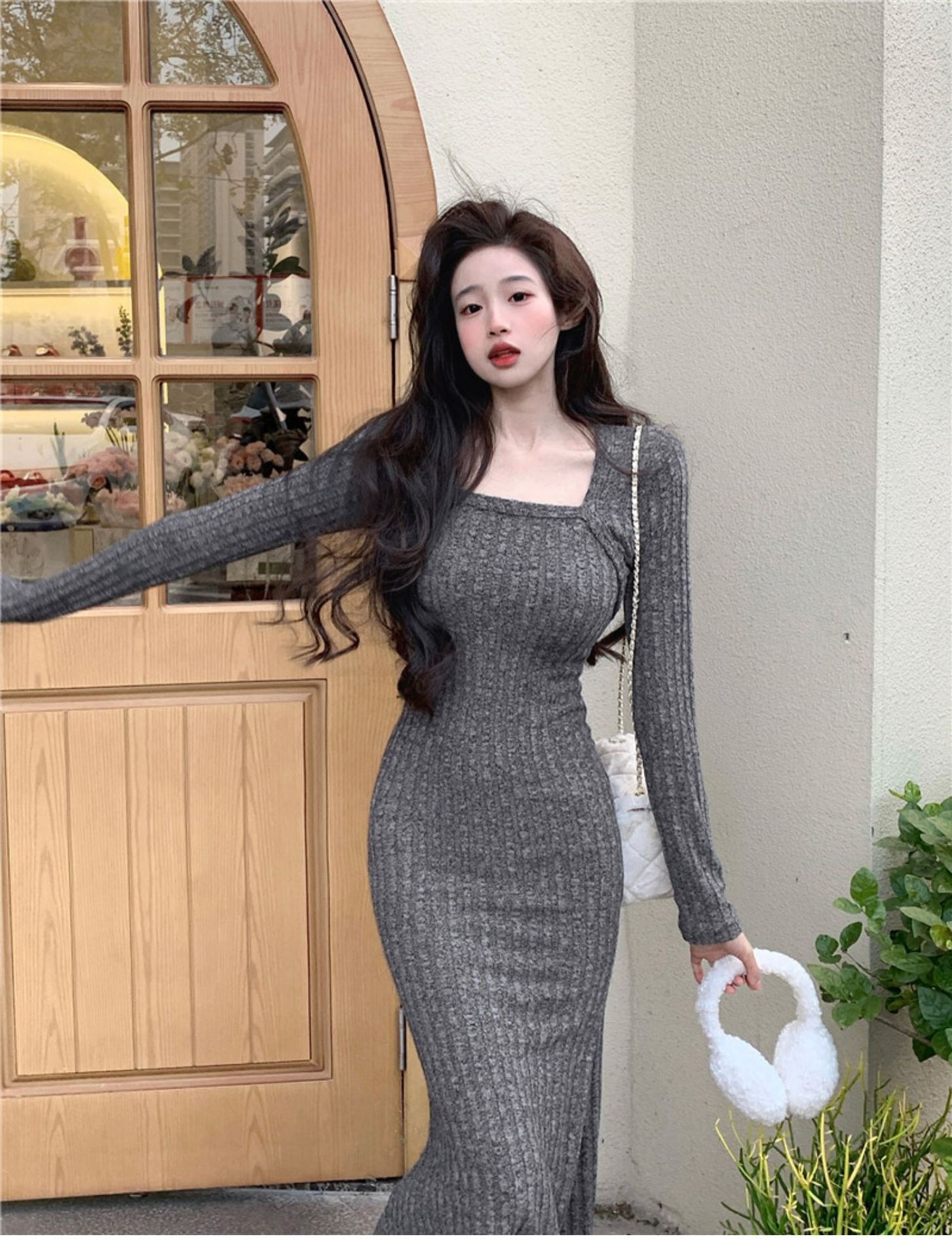 ボレロネックリブAラインワンピース | 詳細画像7