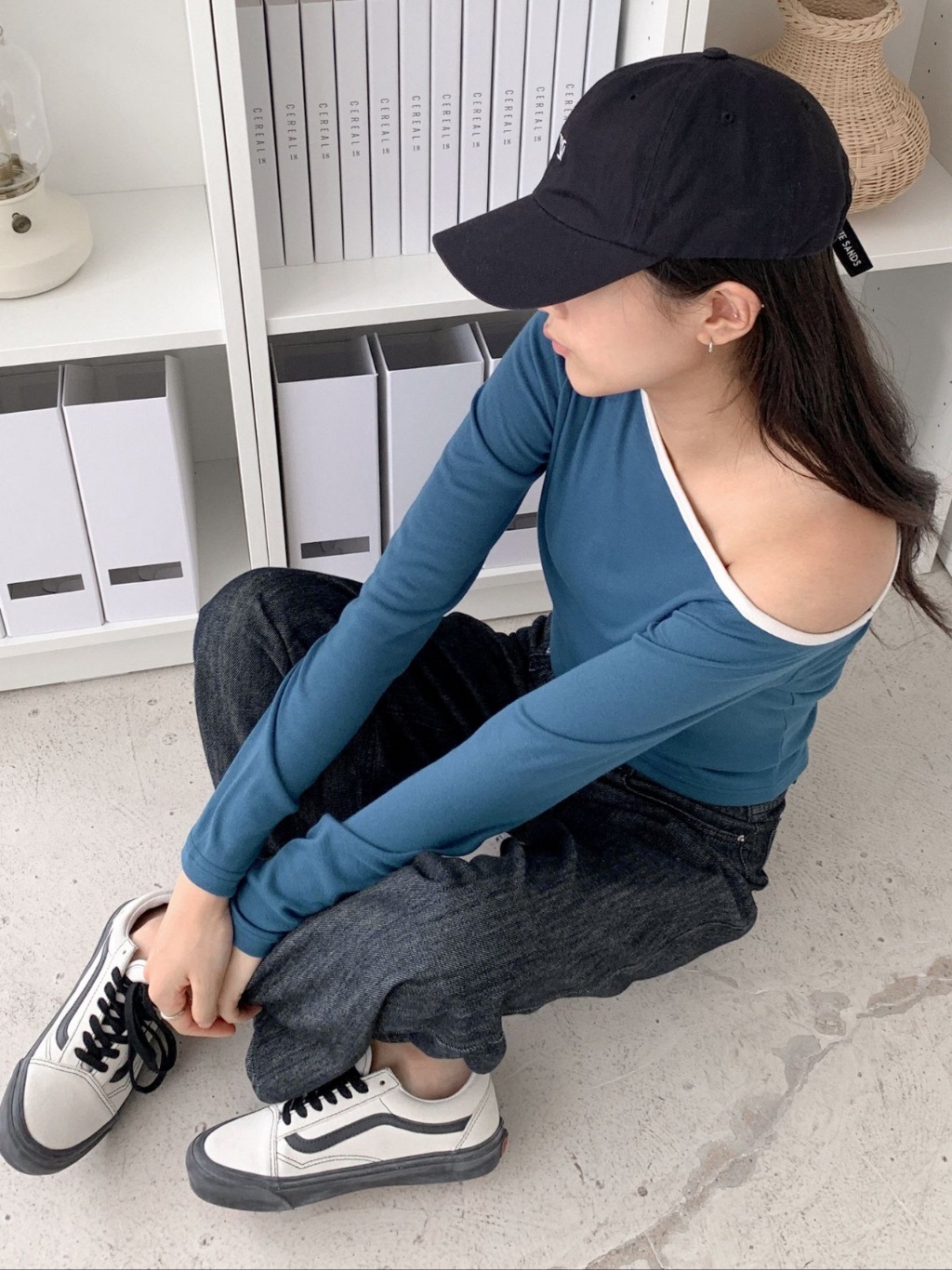 配色ワンショルダークロップドTシャツ | 詳細画像11