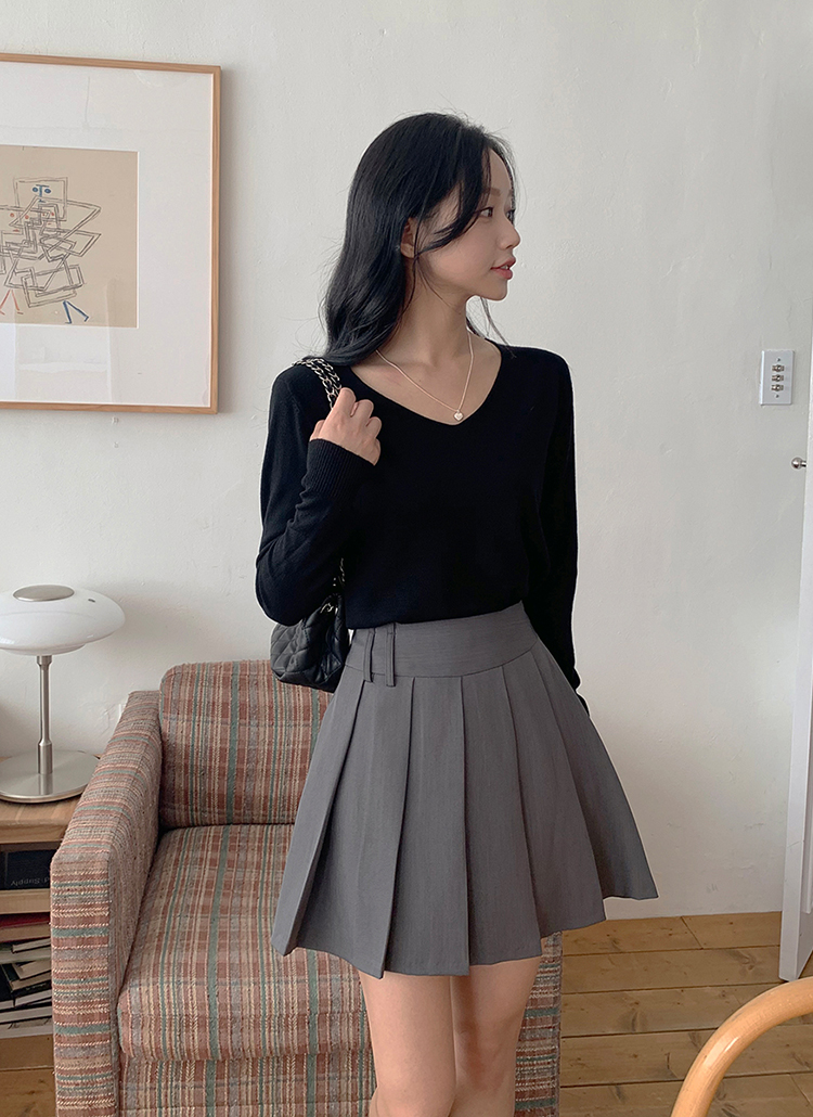 ダブルループミニプリーツスカート | レディースファッション通販 - DHOLIC