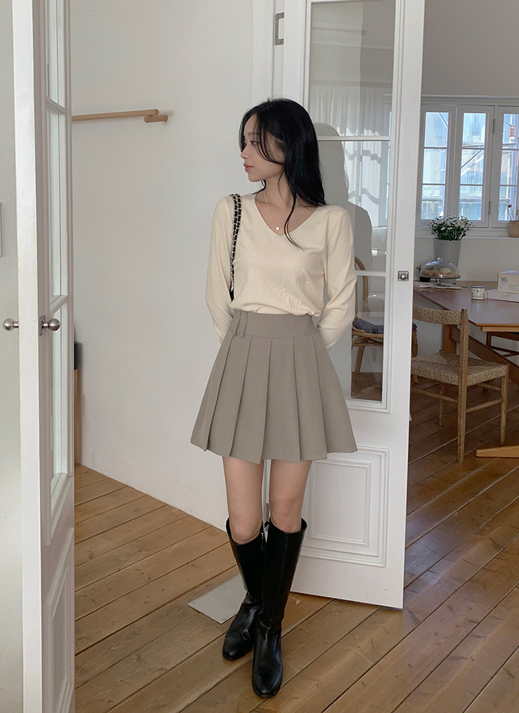 ダブルループミニプリーツスカート | レディースファッション通販 - DHOLIC