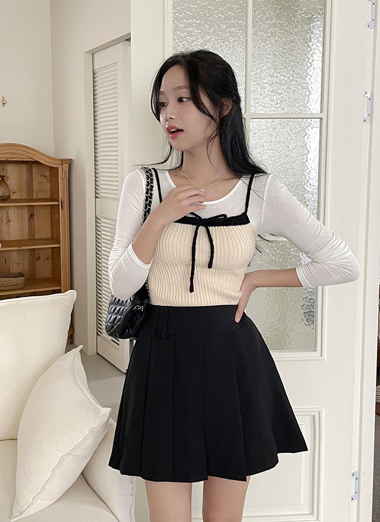 ダブルループミニプリーツスカート | レディースファッション通販 - DHOLIC