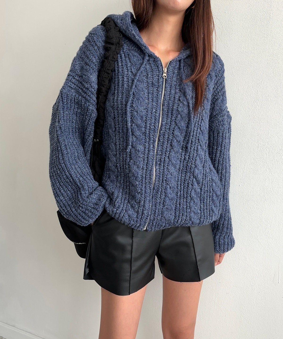 ドロストフードケーブルルーズカーディガン | 詳細画像6