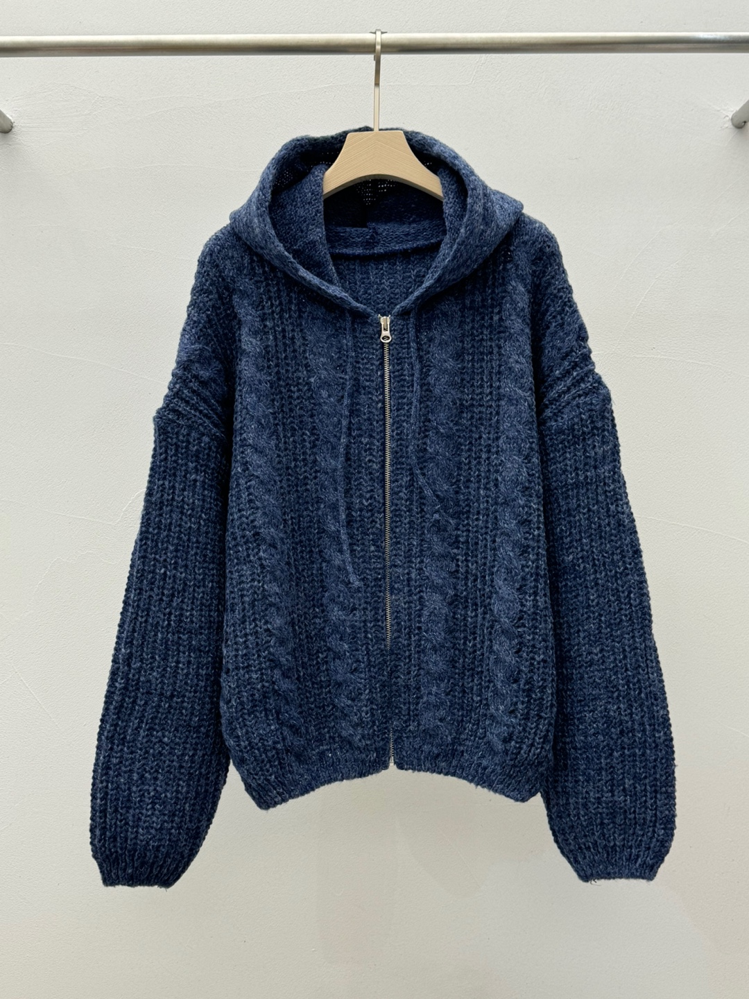 ドロストフードケーブルルーズカーディガン | 詳細画像13