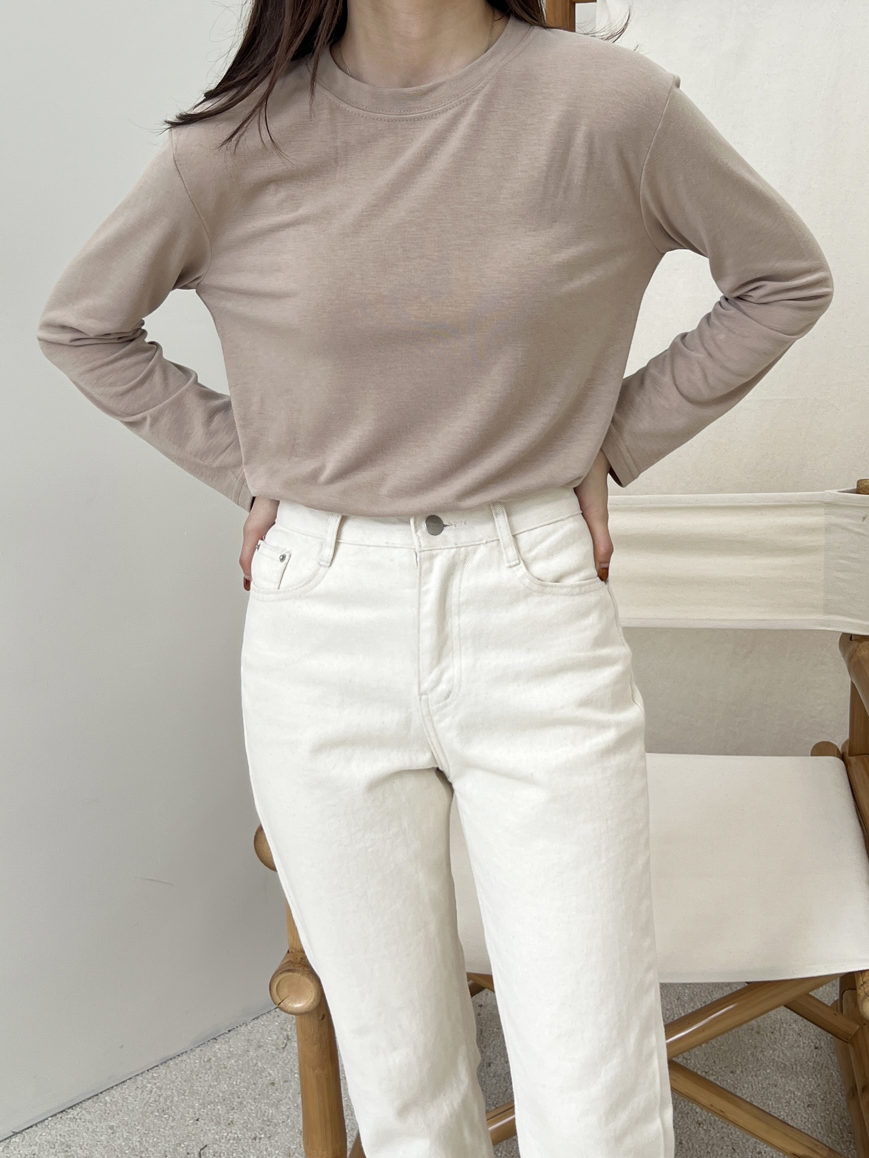 裏起毛ラウンドネック長袖Tシャツ | 詳細画像5