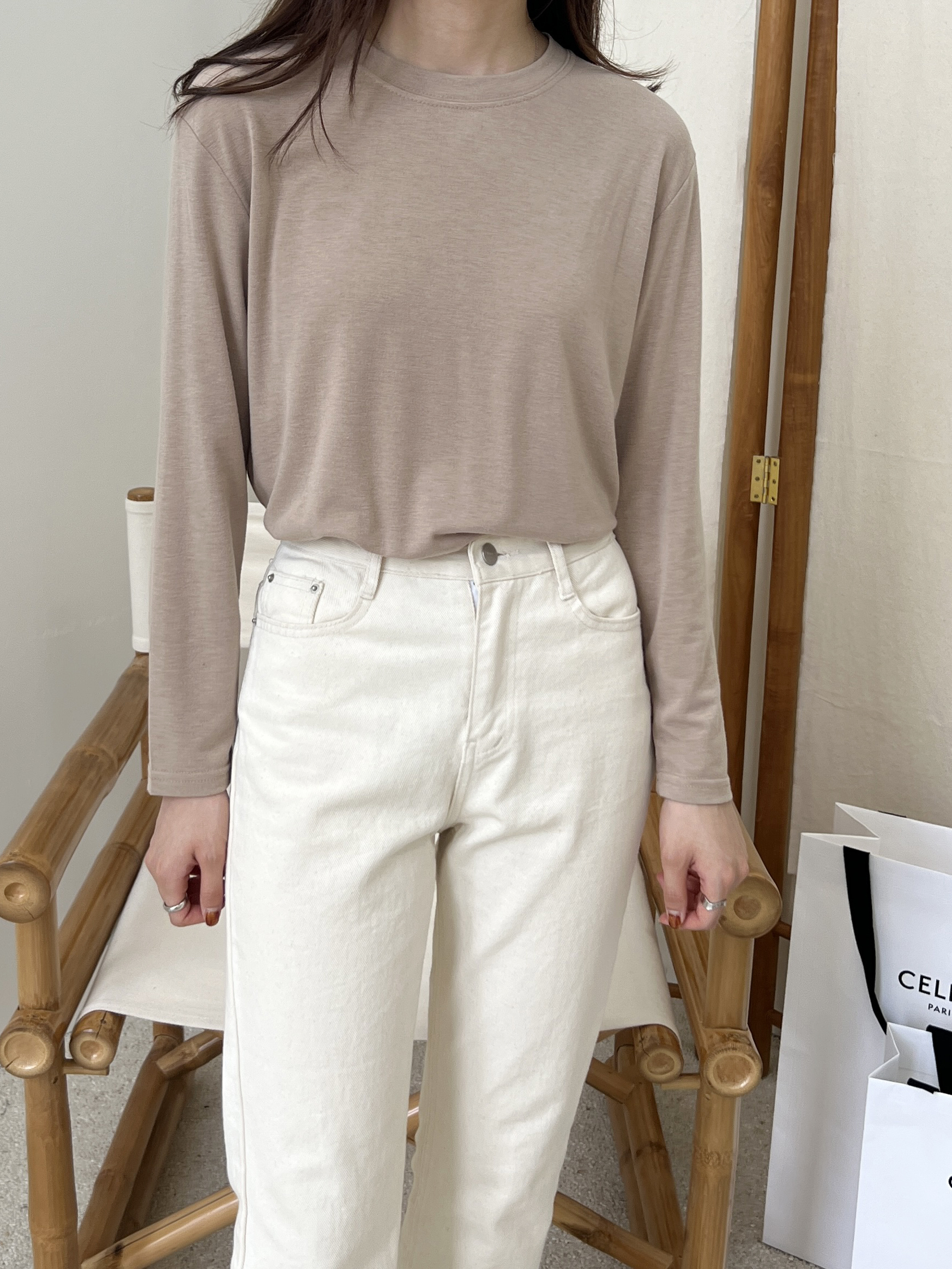 裏起毛ラウンドネック長袖Tシャツ | 詳細画像6