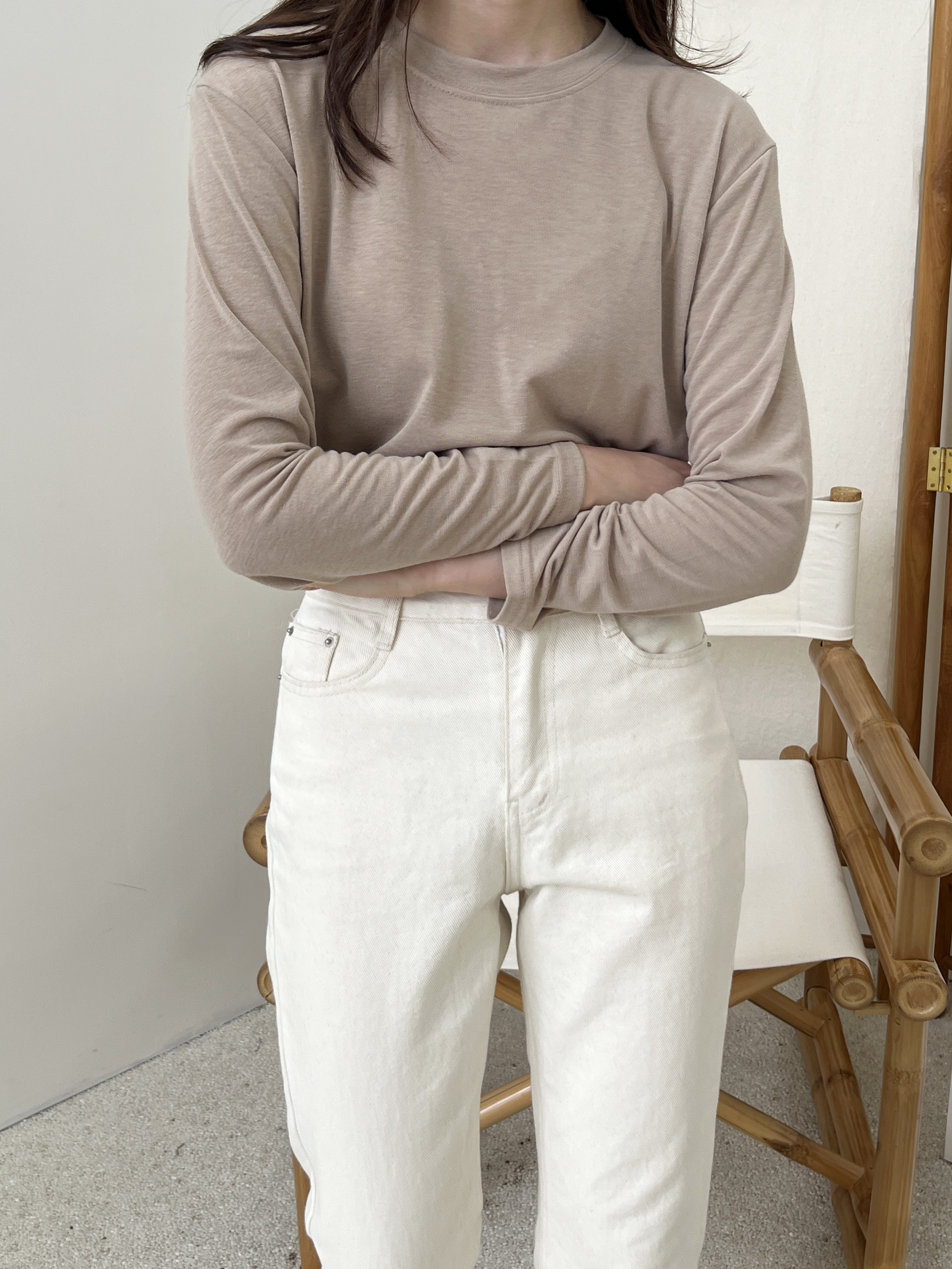 裏起毛ラウンドネック長袖Tシャツ | 詳細画像7