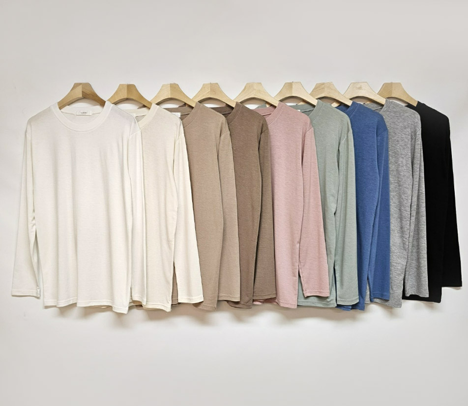 裏起毛ラウンドネック長袖Tシャツ | 詳細画像16