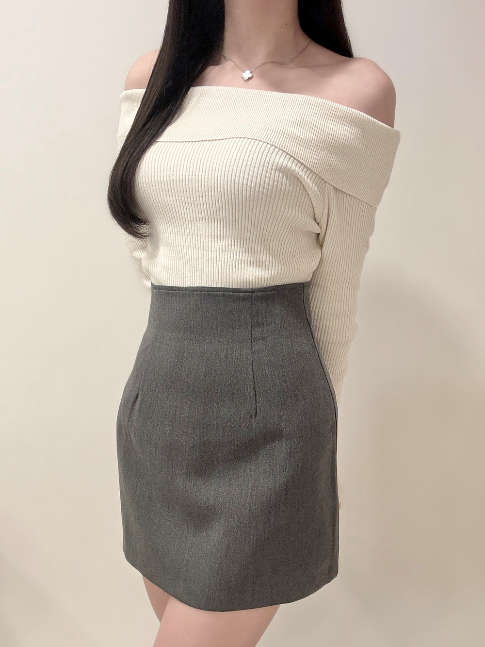 オフショルダーリブニット | 詳細画像2