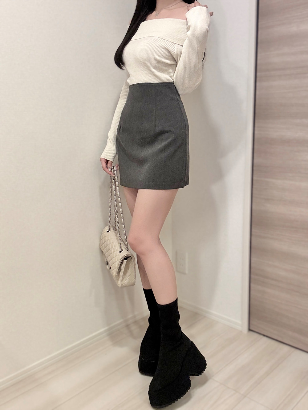 オフショルダーリブニット | 詳細画像3