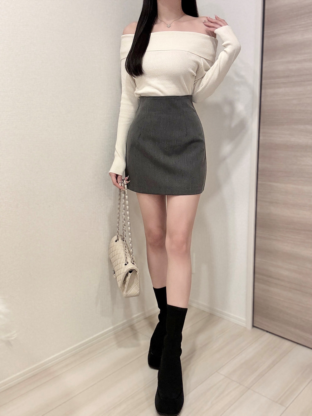 オフショルダーリブニット | 詳細画像4