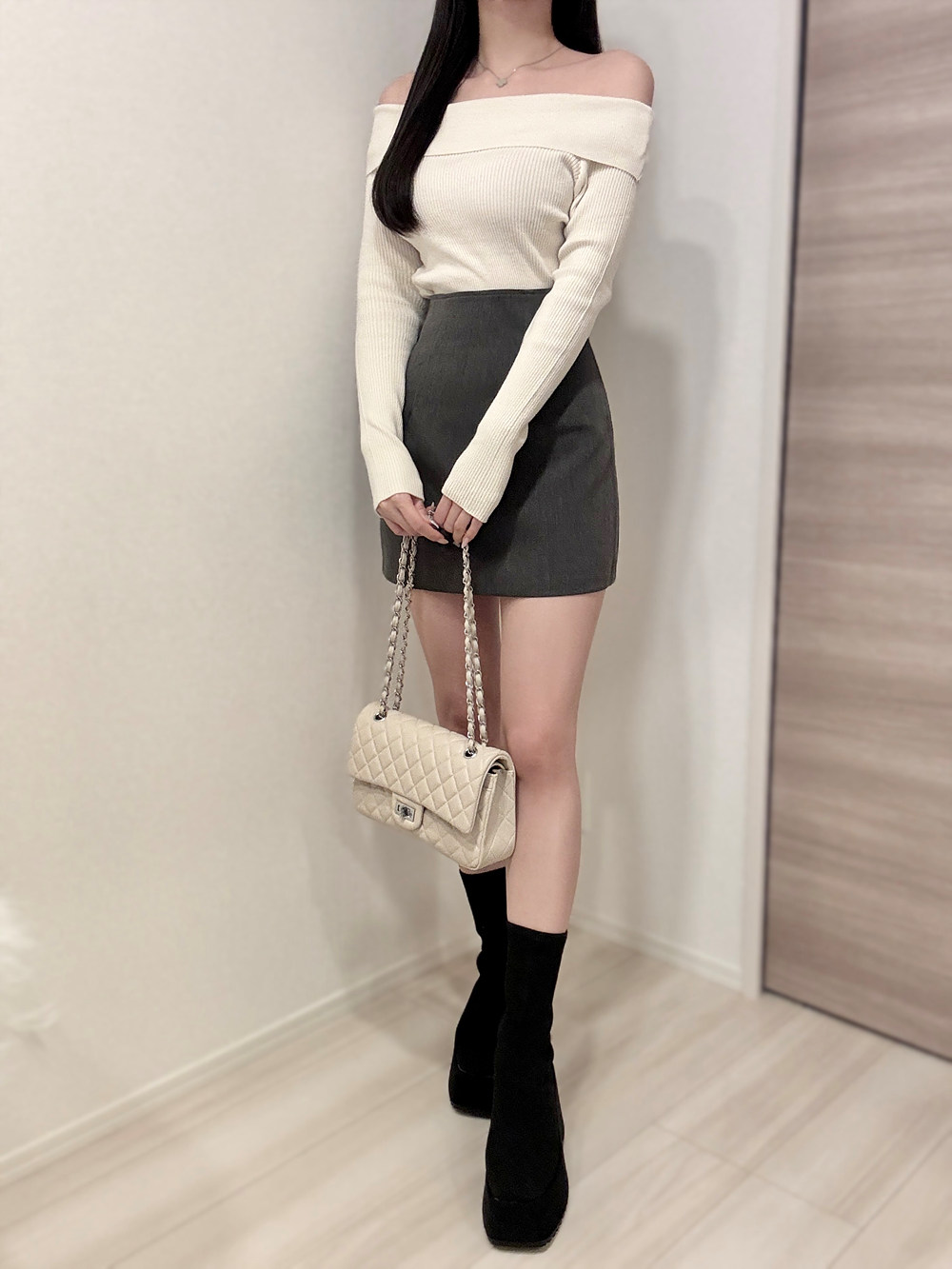 オフショルダーリブニット | 詳細画像5