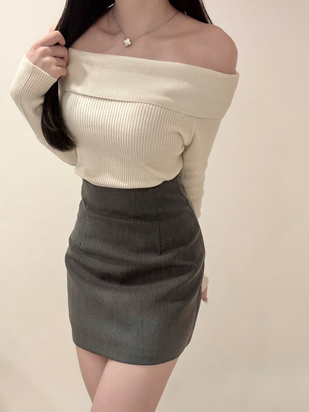 オフショルダーリブニット | 詳細画像7