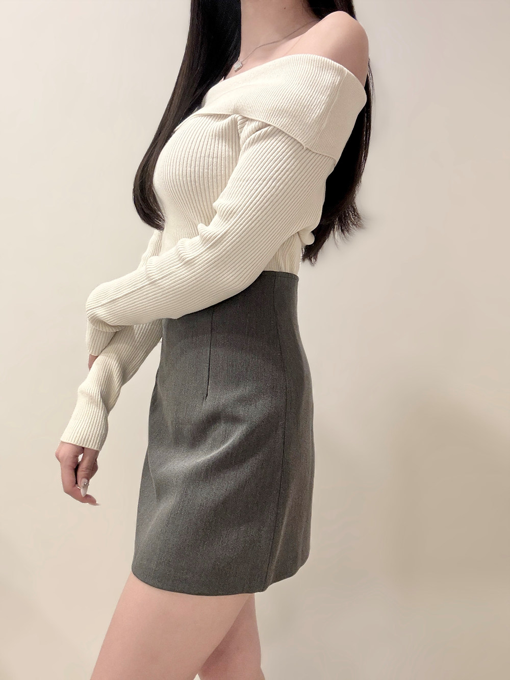 オフショルダーリブニット | 詳細画像10