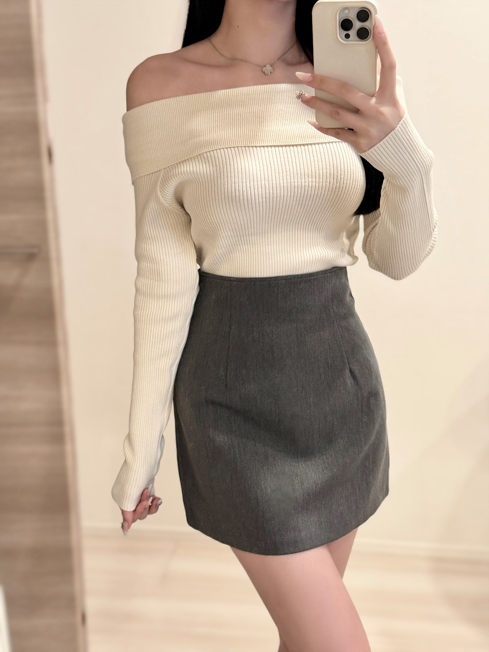 オフショルダーリブニット | 詳細画像12