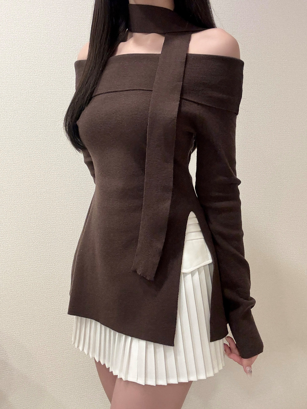 *再入荷*ストラップ付オフショルチュニックニット | 詳細画像10