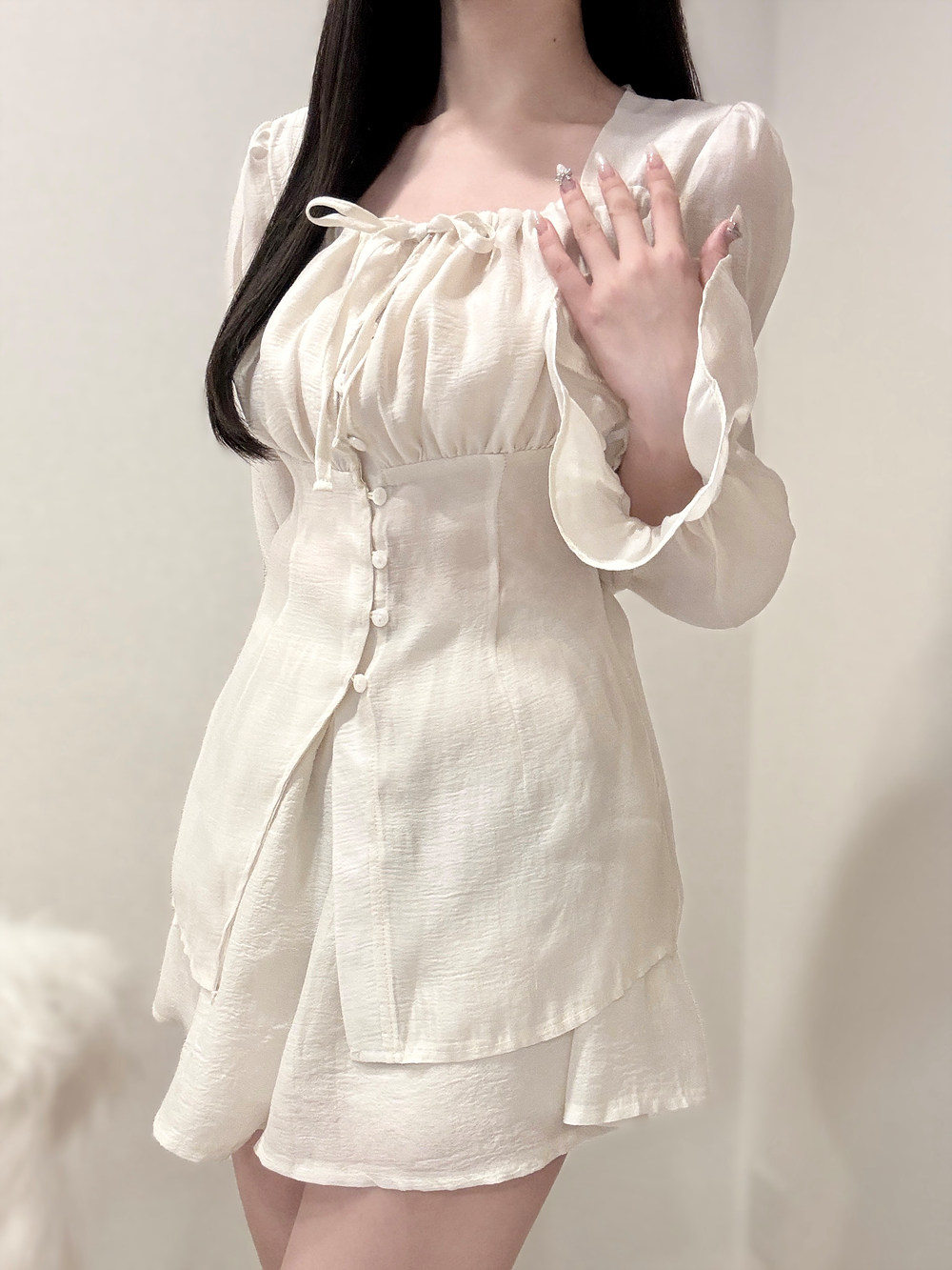 リボンシャーリングブラウス&フレアパンツSET | 詳細画像6