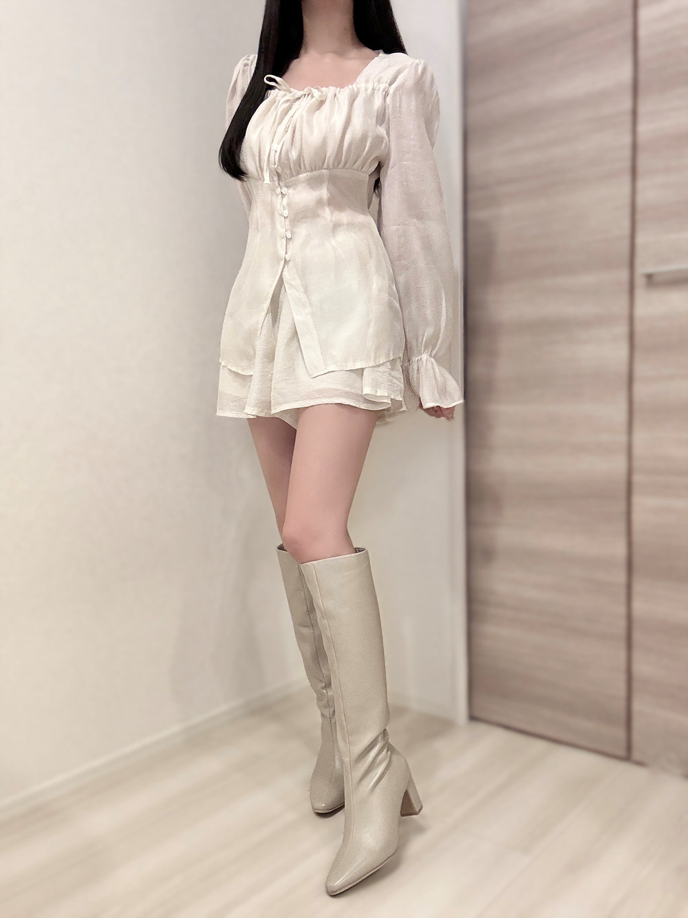 リボンシャーリングブラウス&フレアパンツSET | 詳細画像7