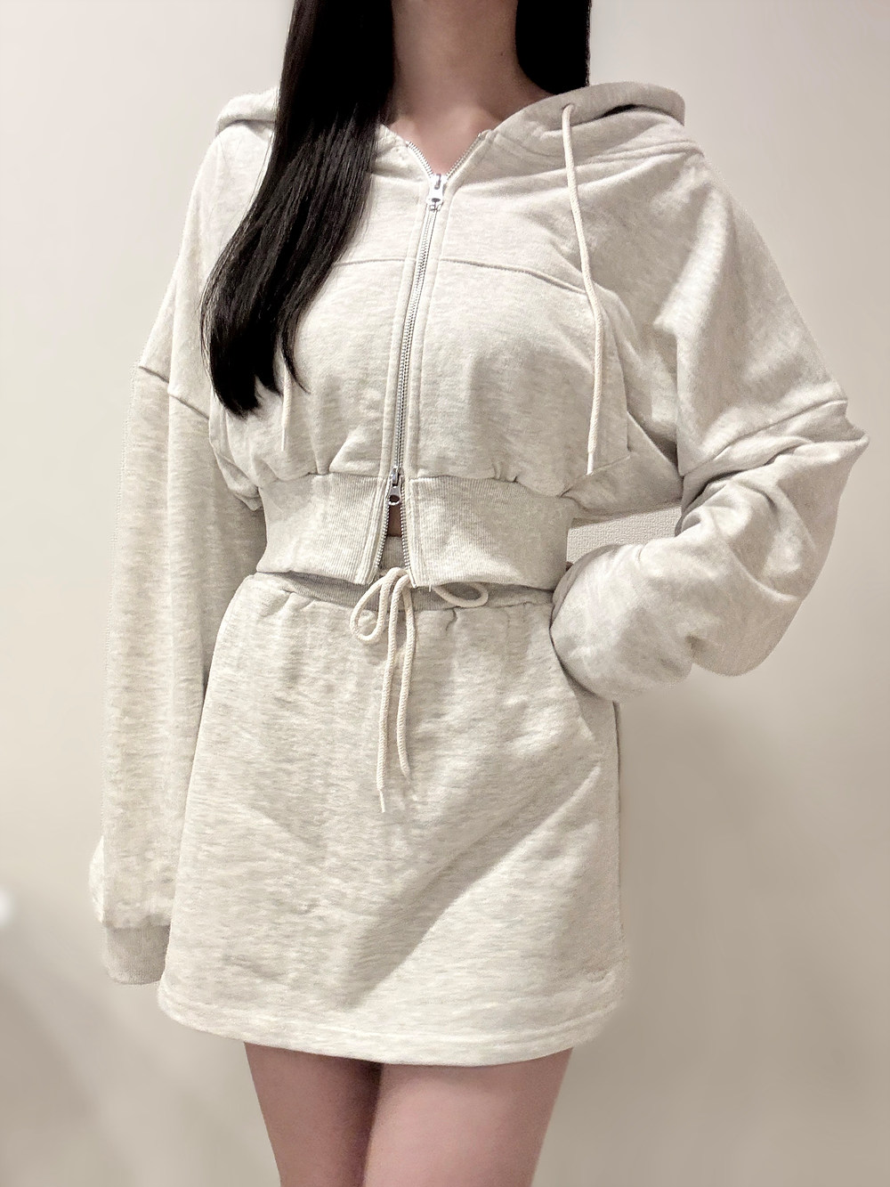 GRL グレイル ジップパーカーXキャミXワイドパンツ裏起毛