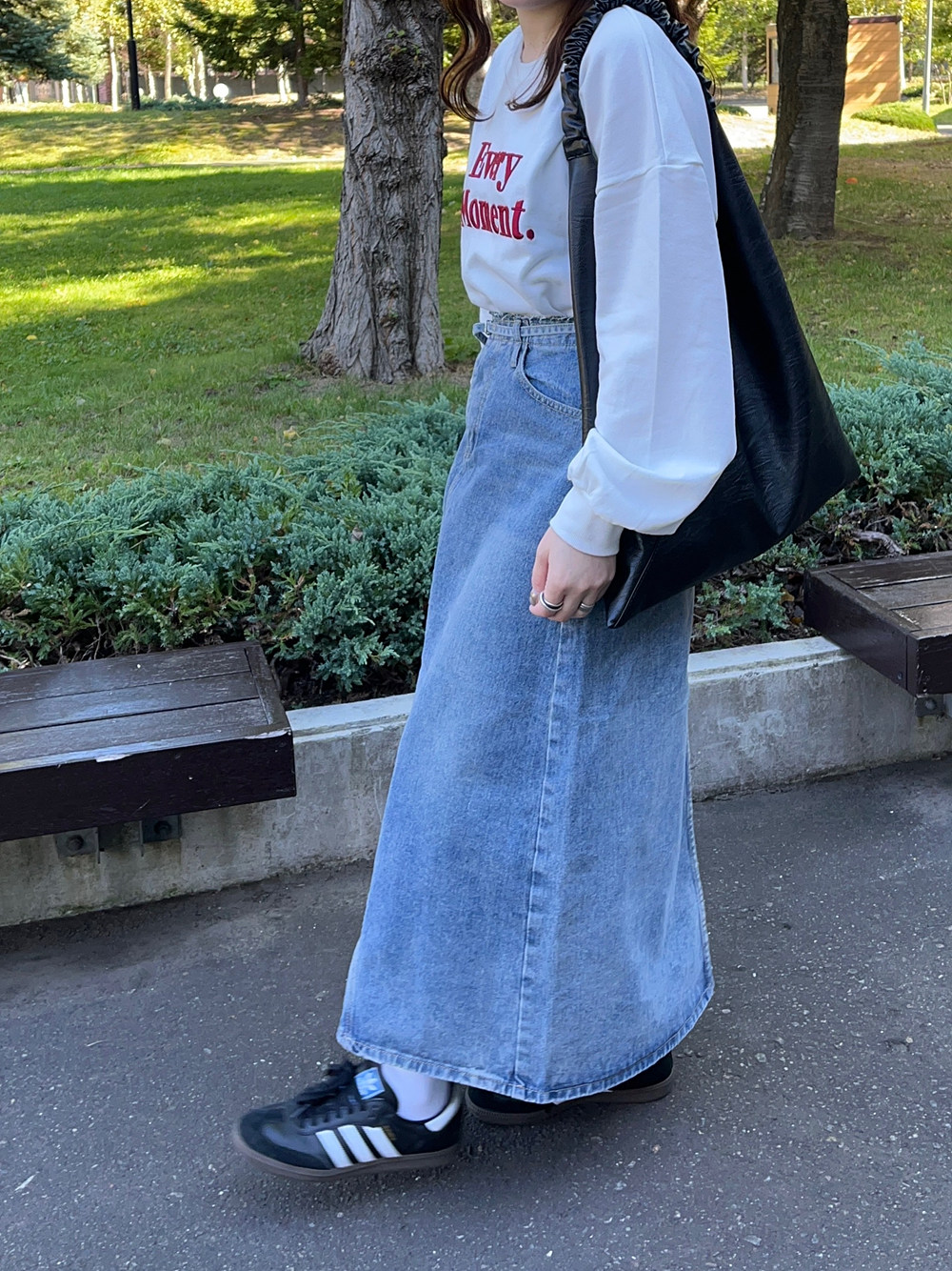 ベルト付デニムロングスカート | 詳細画像10