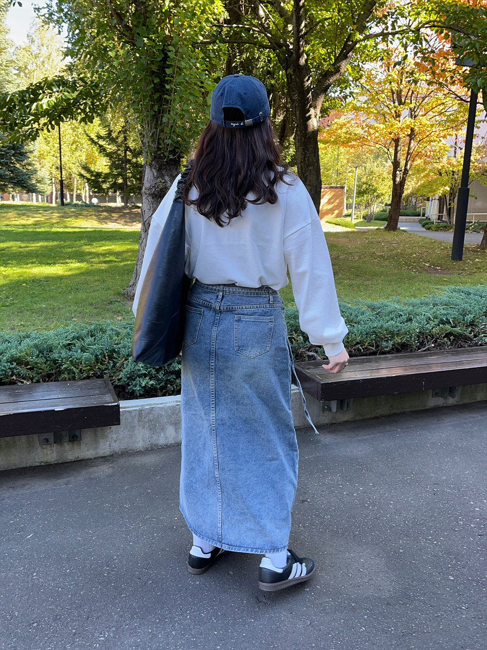 ベルト付デニムロングスカート | 詳細画像15