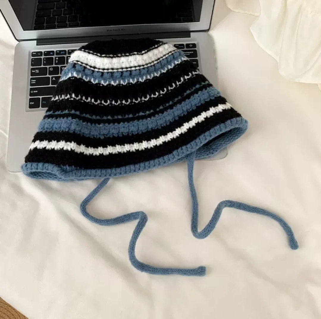 モヘア混ニットボーダーリボンバケットハット | 詳細画像7