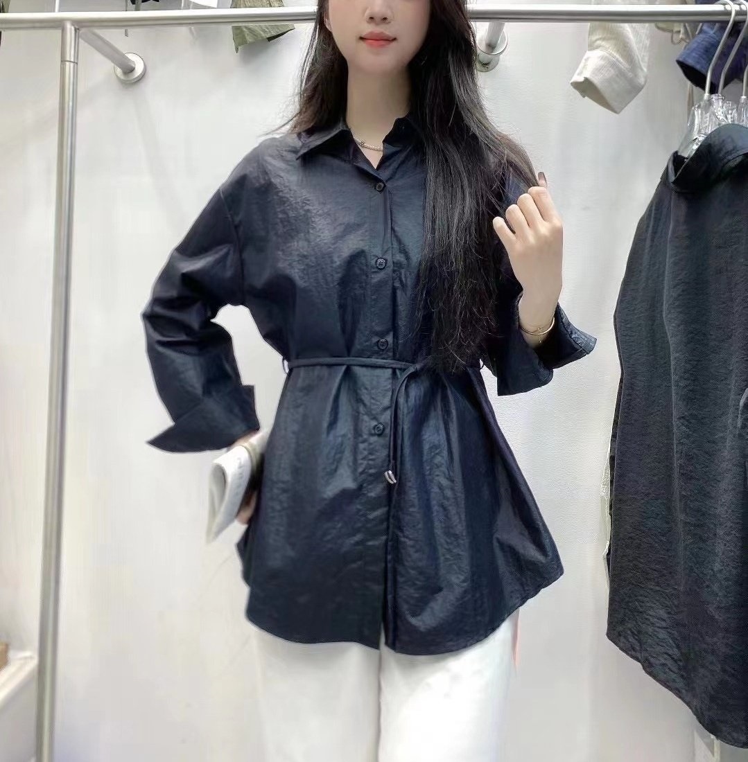 ナローベルト付コーティングロングシャツ | 詳細画像3
