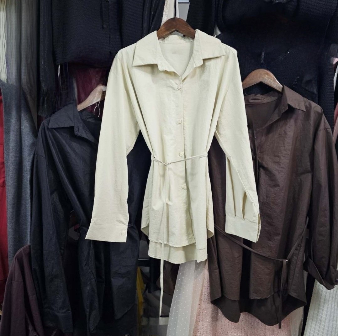 ナローベルト付コーティングロングシャツ | 詳細画像7