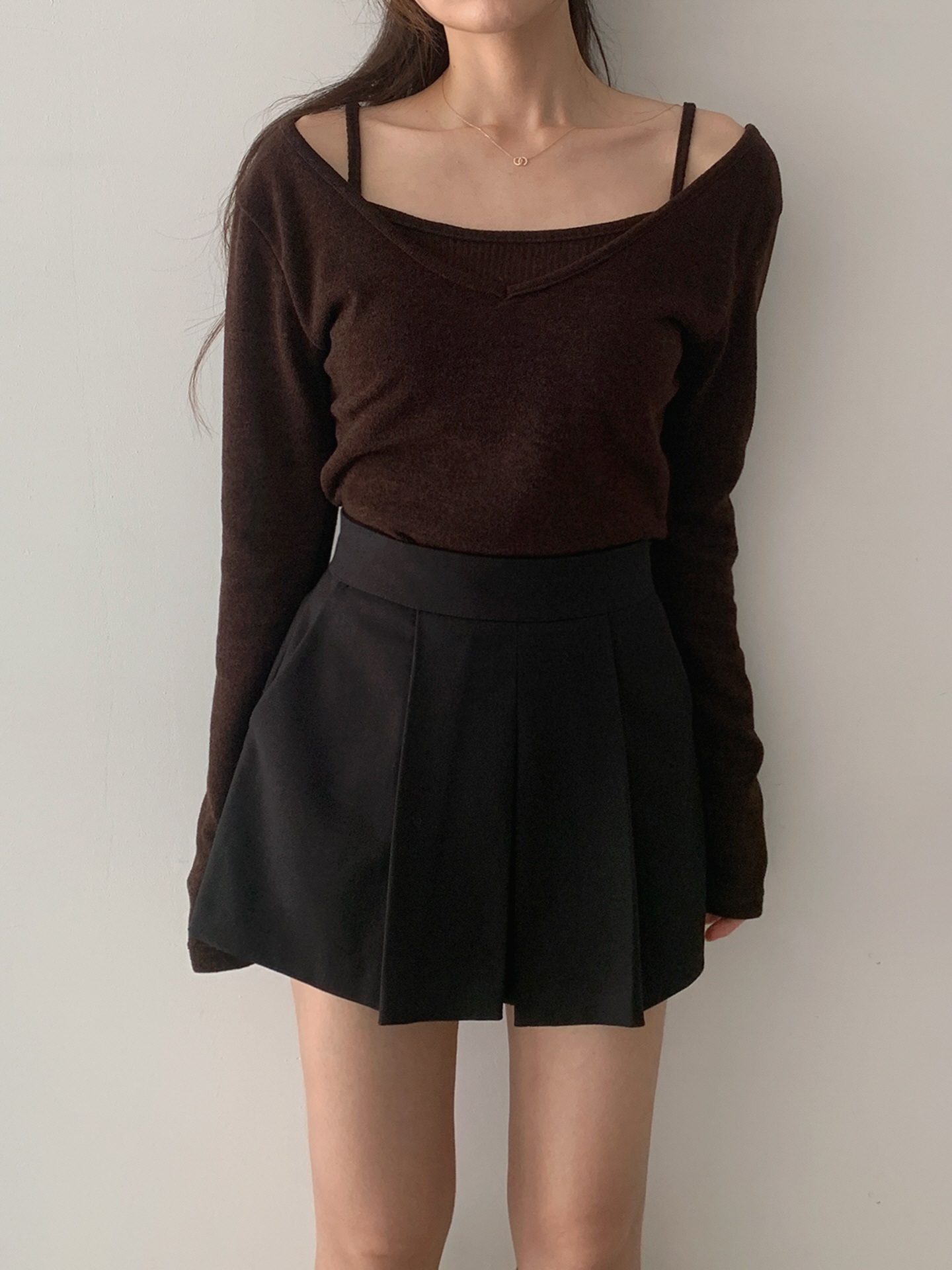 リブキャミソール&2WAY長袖VネックTシャツ | 詳細画像2