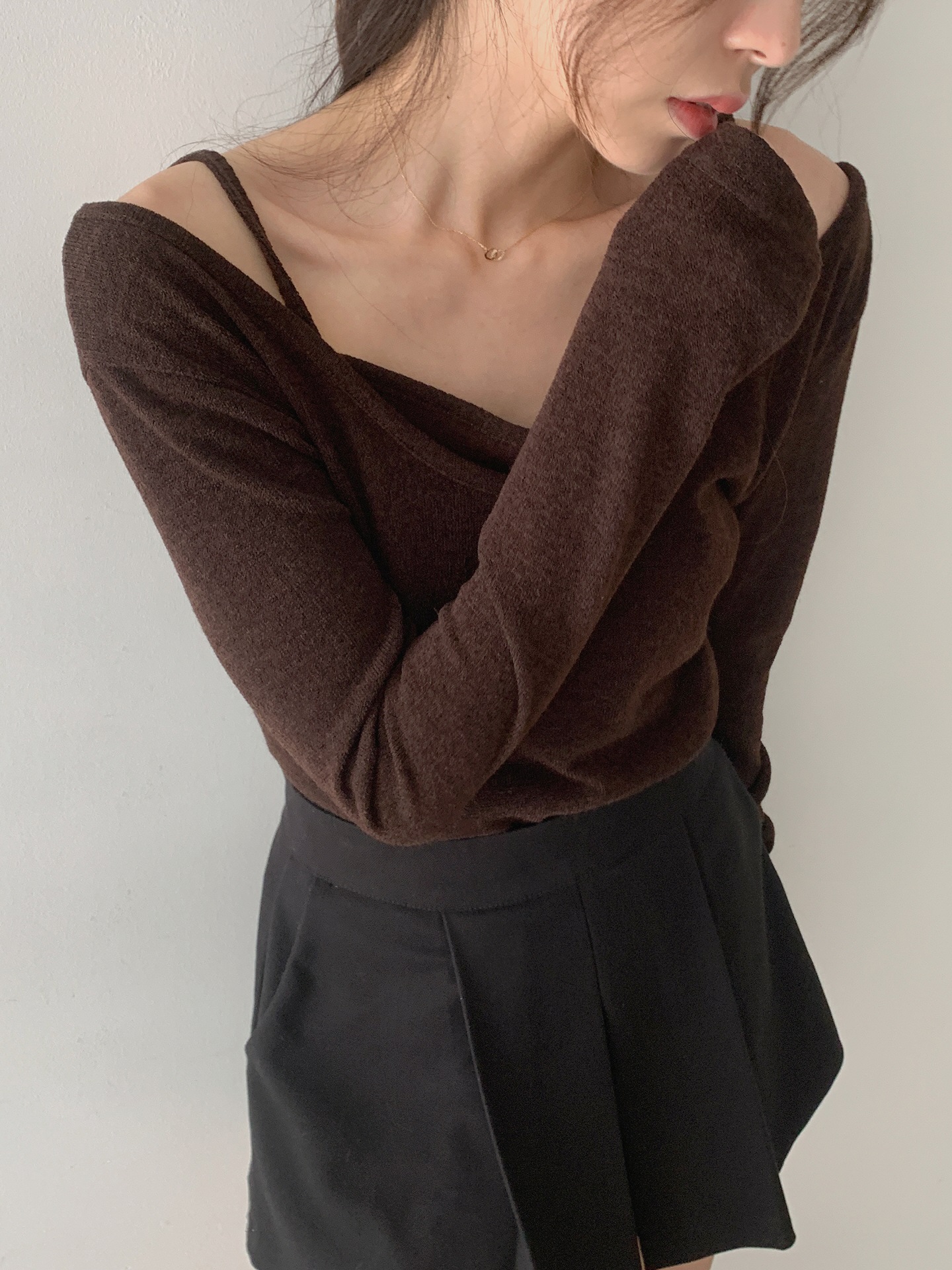 リブキャミソール&2WAY長袖VネックTシャツ | 詳細画像7