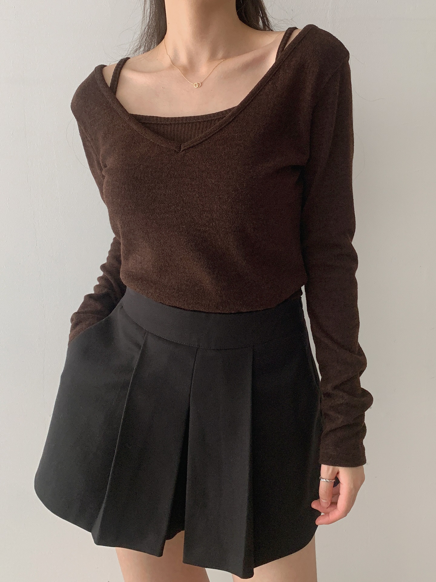 リブキャミソール&2WAY長袖VネックTシャツ | 詳細画像10