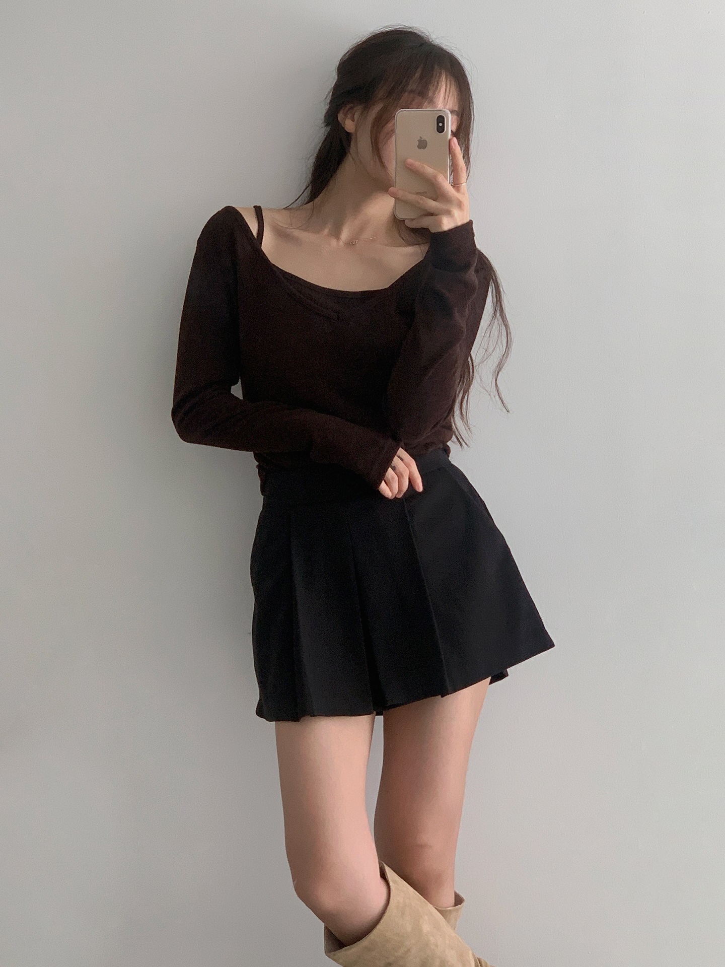 リブキャミソール&2WAY長袖VネックTシャツ | 詳細画像9