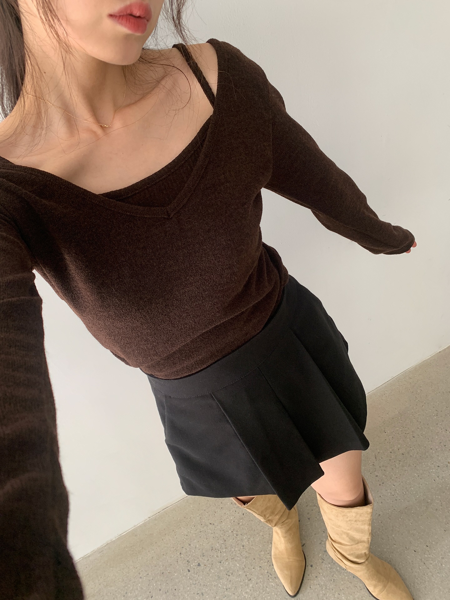 リブキャミソール&2WAY長袖VネックTシャツ | 詳細画像14