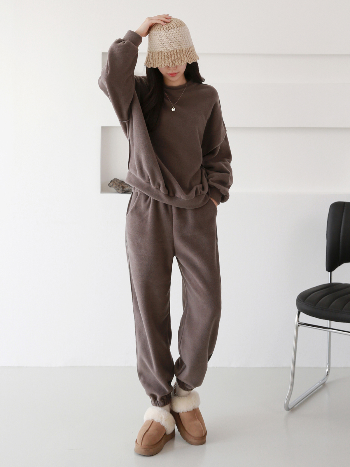 両起毛ステッチルーズスウェット&ジョガーパンツSET | 詳細画像6