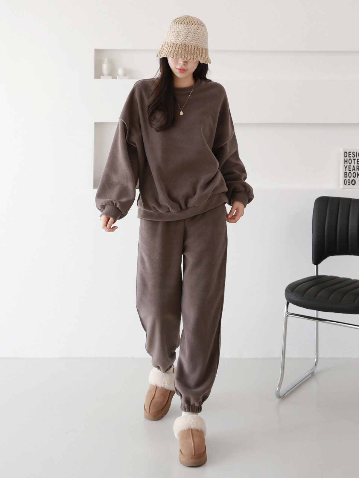 両起毛ステッチルーズスウェット&ジョガーパンツSET | 詳細画像8