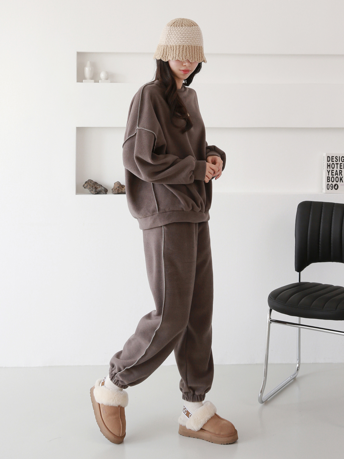 両起毛ステッチルーズスウェット&ジョガーパンツSET | 詳細画像9