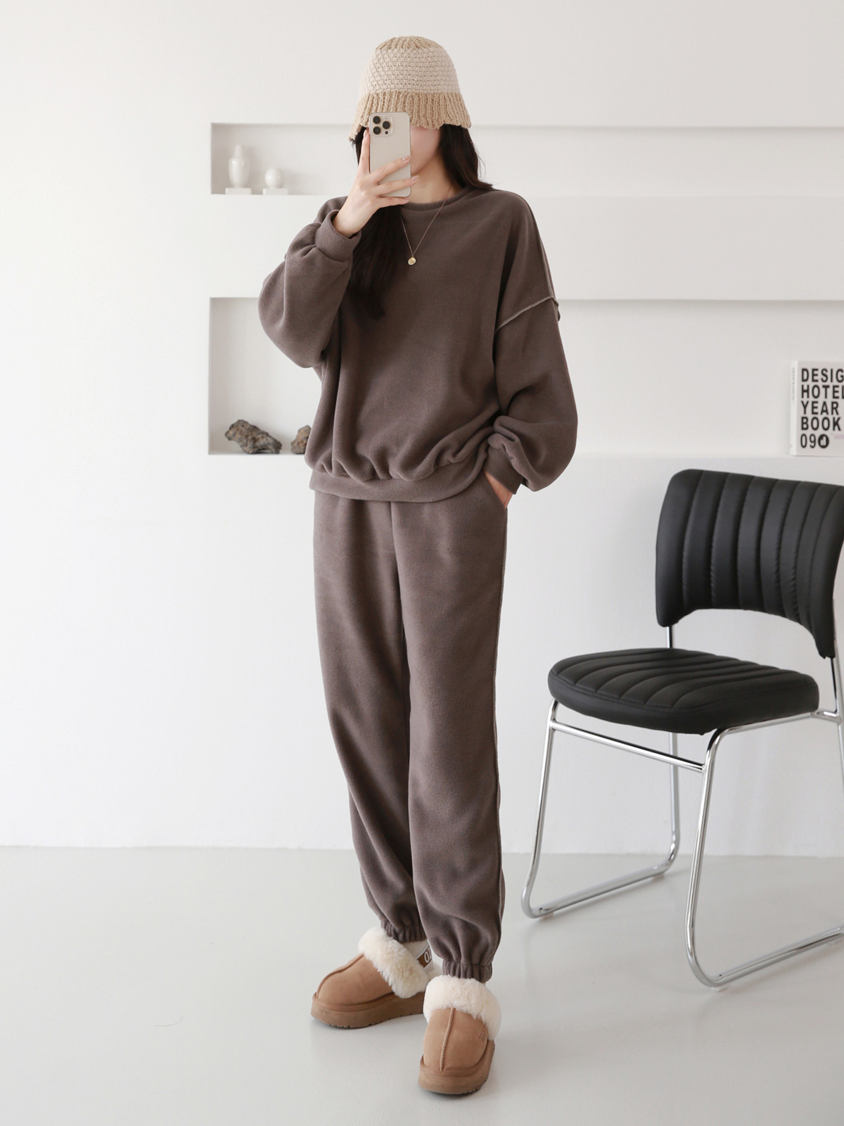 両起毛ステッチルーズスウェット&ジョガーパンツSET | 詳細画像10