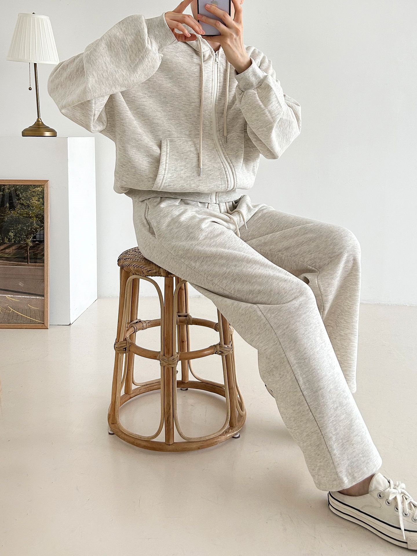 裏起毛マフポケドロストジップパーカー&パンツSET | 詳細画像8