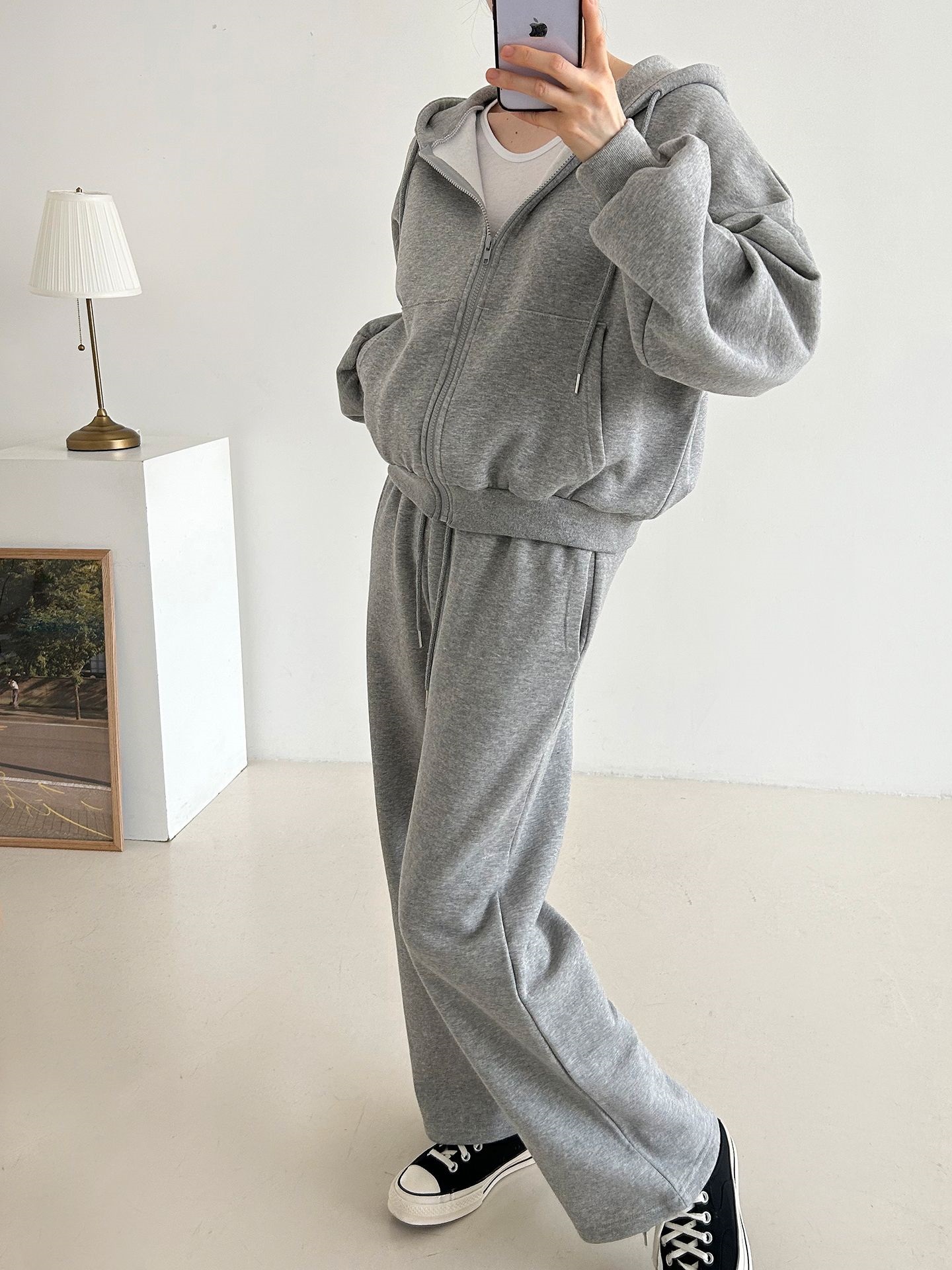 裏起毛マフポケドロストジップパーカー&パンツSET | 詳細画像11